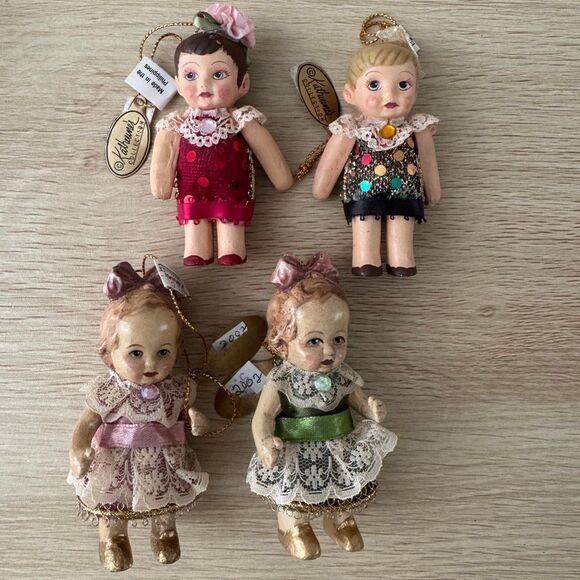Katherine’s Collection Victorian Doll Vintage Ornaments Set of 4 - Picture 1 of 4